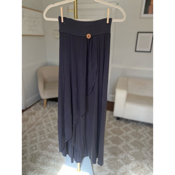 Matilda Jane x Joanna Gaines Wrap Maxi Skirt Navy Cottagecore Spring Summer Sz S - Picture 6 of 8
